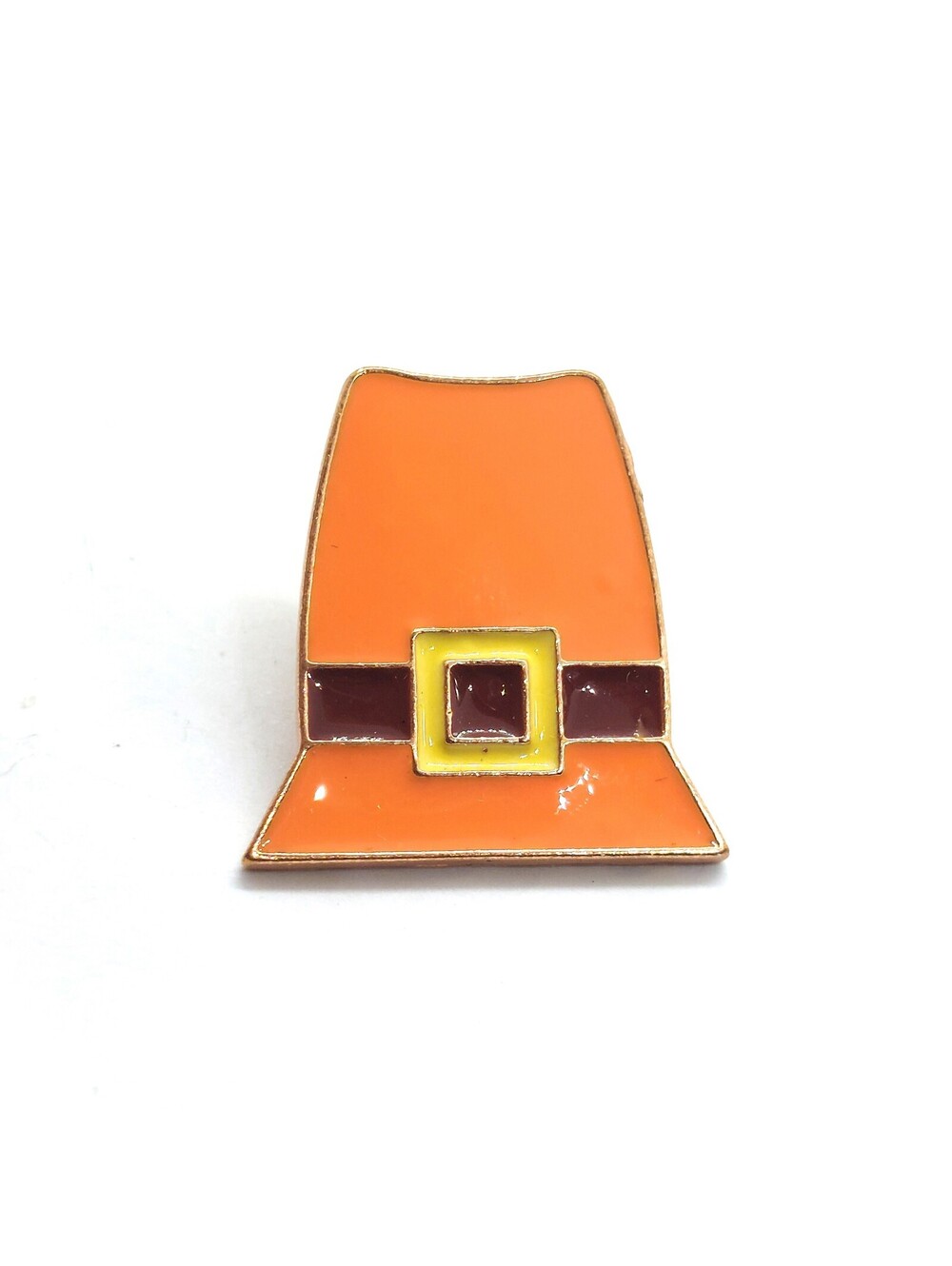 Pilgrim Hat Enamel Pin Thanksgiving Fall Autumn Harvest Holiday Buckle Lapel